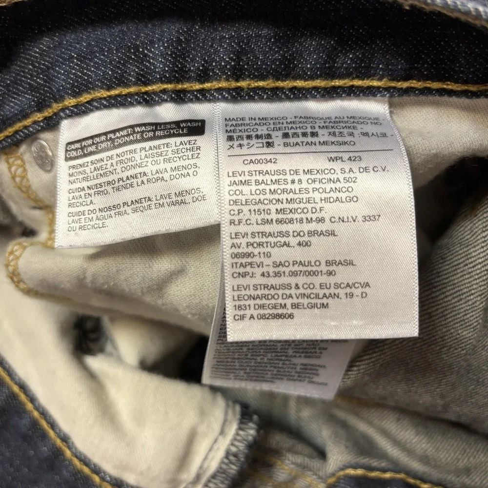 Levis 514 Straight Fit Men's 36Wx32L Dark Wash Blue‎ Denim Jeans 100% Cotton